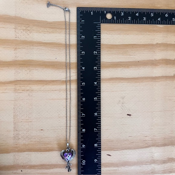 Phoenix‎ Heart Zirconia Pendant Necklace for Women’s Purple Color - Picture 6 of 6